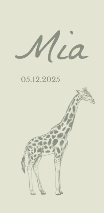 Kaart met een giraf