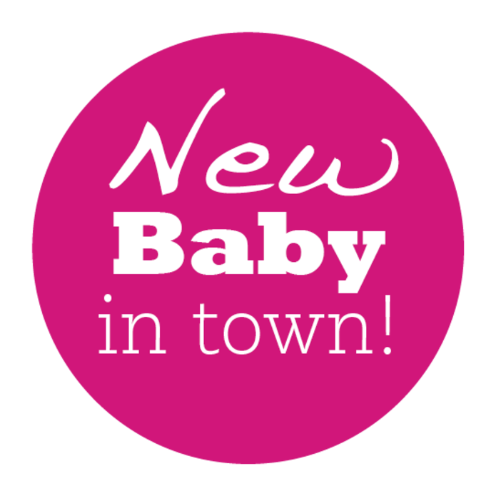 Sluitsticker roze New baby in town!