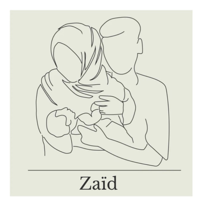 Kaart Moslim gezin met baby