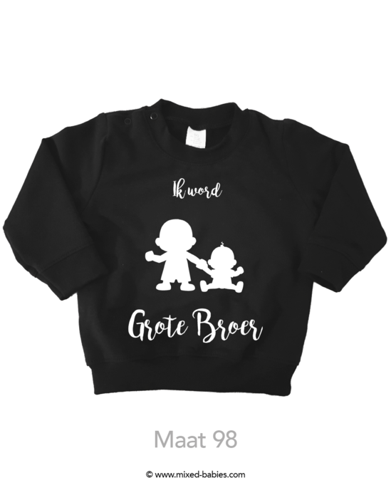Grote broer sweater maat 98 (zwart)