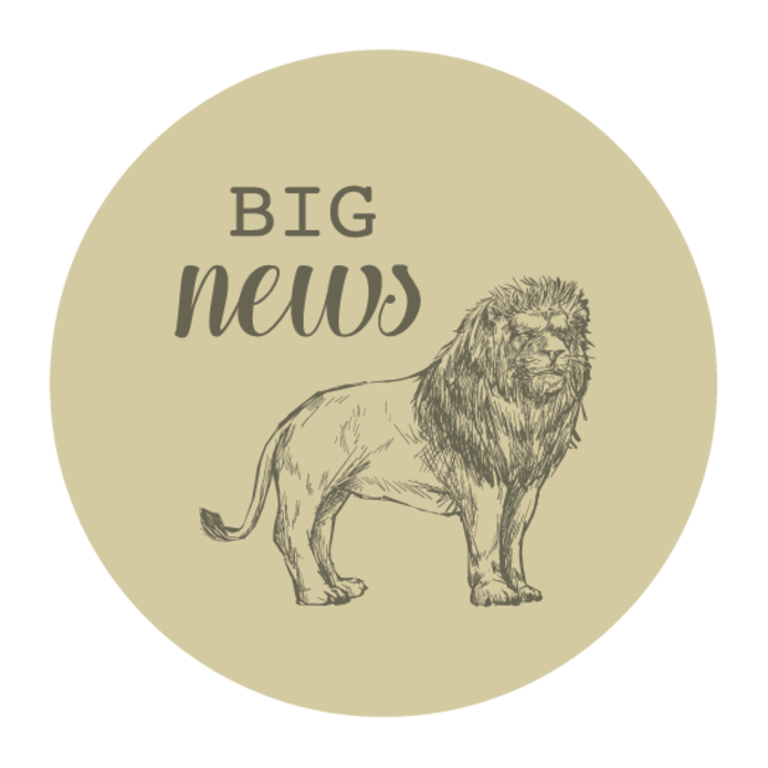 Sluitsticker leeuw met big news