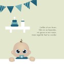 Geboortekaartje Babykamer blauw - jongen blond binnen