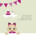 Geboortekaartje Babykamer roze - Aziatisch meisje binnen