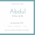 Geboortekaartje mintgroen - Arabische jongen binnen